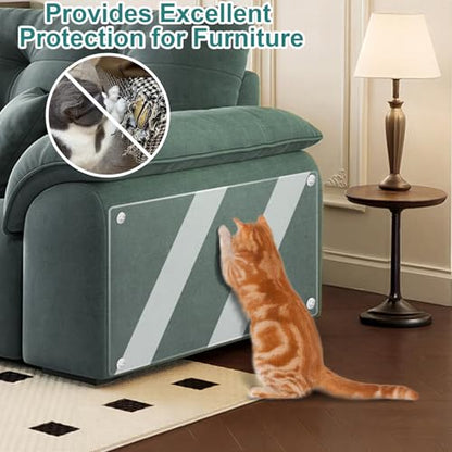 20Pack Self-Adhesive Cat Furniture Protector, Clear Couch Protector, Anti Scratch Guard for Couches, Sofas, Chairs & Armrests, Removable & Waterproof Furniture Shield with 80 Twist Pins - size: 14"x12"_12pcs+14"x6"_8pcs