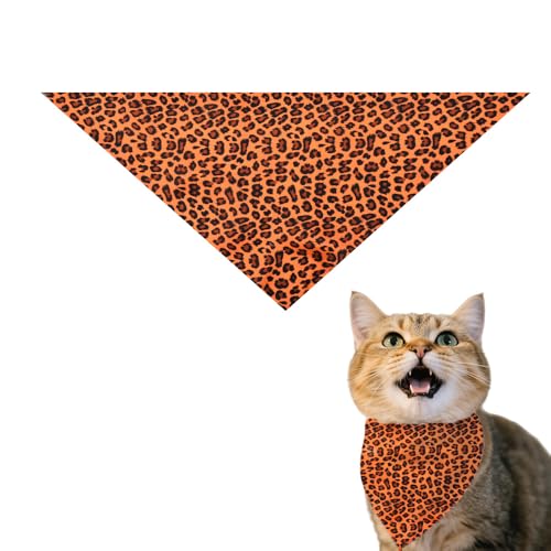 Adjustable Dog Scarf for Puppy Leopard Bandana for Wedding Halloween Party Accessories for Dogs Cats Leopard Bandanas for Dogs Cats Handkerchief Collar for Boys Girls Leopard Print Dog Accessories - color: leopard print