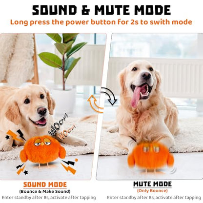 Interactive Dog Toys Rechargeable Moving Puppy Toys to Keep Them Busy, Touch Activated Puppy Toys, Puppy Dog Birthday Gifts, Electric Plush Entertainment Toy for Small & Medium Dogs - color: Orange Chicken