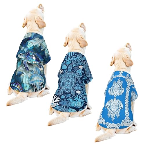 Dog Hawaiian Shirt 3 Pack, Breathable Cool Dog Summer Clothes for Puppy Small Medium Large Dogs Cats, Pet Outfit with Tropical Prints, Perfect for Beach Seaside Outdoor-Style 5 - color: Multi-colored5