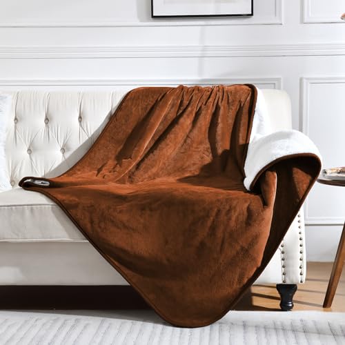 Waterproof Blanket for Bed Couch Sofa, Soft Liquid Pee Proof Pet Blanket for Dog Puppy Cat, Reversible Sherpa Fleece Furniture Protector (Caramel, 50x60 inches) - color: Caramel, size: 50x60 inches