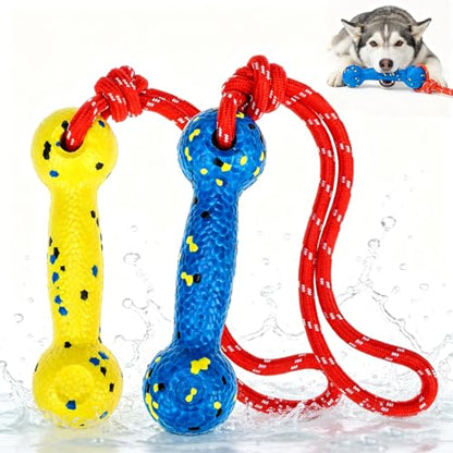 EXPAWLORER Floating Dog Toys 2 Pack, Durable ETPU Dog Water Toys with Rope, Interactive Pool Toy Dummy Bumper for Water Fetch Retrieving, Pool Beach Lake Fetch, Not for Aggressive Dogs