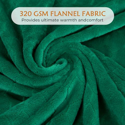 TOONOW Fleece Blanket Super Soft Cozy Throw Blanket 50" x 60", Lightweight Fuzzy Comfy Textured Flannel Blanket Warm Plush Throw Blankets for Couch, Sofa, Bed, Emerald - color: Emerald, size: Throw-50" x 60"