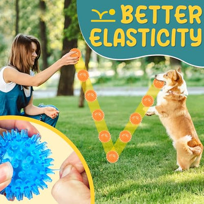 Puppy Toys for Teething, 6 Pack Interactive Dog Toys, 2.5" Squeaky Dog Balls and Treat Balls, Dog Chew Toys for Intellect Training, Small to Medium Breed