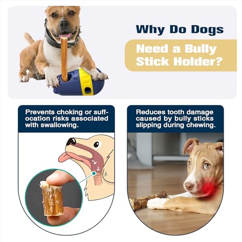 2-in-1 Dog Bully Stick Holder & Treat Dispenser Toy for Medium/Small Dogs