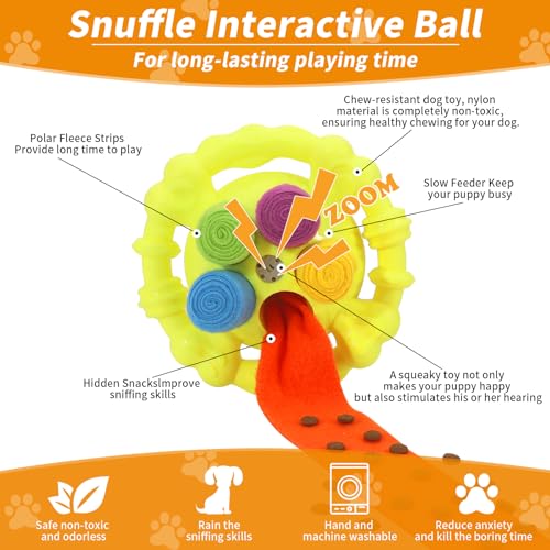 Romicta Snuffle Ball for Dogs, Interactive Dog Toys, Encourage Natural Foraging Skills, Slow Food Training to Relieve Boredom and Energy, Dog Chew Toys for Aggressive Chewers, Puzzle Toys for Dogs