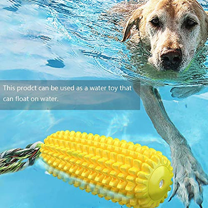Chew Toys for Aggressive Chewers - Toothbrush Squeaky Interactive Corn Stick Toy for Small Medium Dogs - Teeth Cleaning
