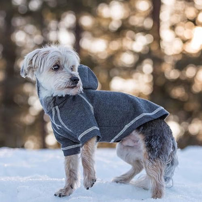 Blueberry Pet Essentials Dog Hoodie – 14 inch, Cotton‑Blend Sweatshirt with Hood, Charcoal Grey, Machine‑Washable Small‑Dog Jersey - color: Dog Hoodie - Charcoal Grey, size: 14 inch (Pack of 1)