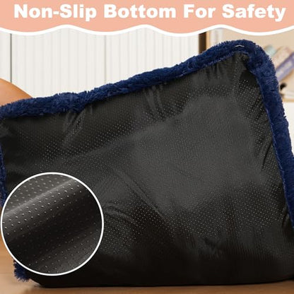 Bedfolks Waterproof Dog Crate Pad, Plush Dog Kennel Bed with Removable Cover, Faux Fur, Washable, 21"x13", Dark Blue - color: Solid Dark Blue, size: X-Small(21x13'')
