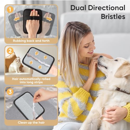 Pet Hair Remover, Electrostatic Pet Hair Removal Gloves, Reusable Cat & Dog Hair Remover for Couch, Furniture, Carpet, Curtain, Upgraded Animal Fur Removal Tool, Cat Grooming Gloves-1 PCS