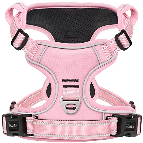 HEELE Dog Harness Dog Harness Small Dog No Pull Harness with Soft Handle Reflective Harness Adjustable, Pink, XS - color: Pink, size: XS