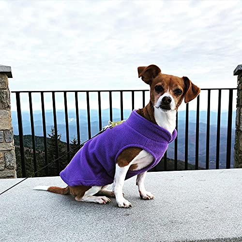 Gooby Fleece Vest Dog Sweater - Lavender, X-Small - Warm Pullover Fleece Dog Jacket with O-Ring Leash for Small to Medium Dogs - color: Lavender, size: X-Small (Around 4-lb)