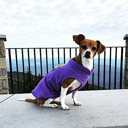 Gooby Fleece Vest Dog Sweater - Lavender, Small - Warm Pullover Fleece Dog Jacket with O-Ring Leash for Small to Medium Dogs - color: Lavender, size: Small (Around 6-lb)