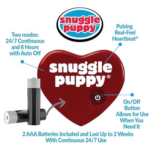 Snuggle Puppy Original Heartbeat Puppy Toy with Real-Feel Pulse & Heat Pack, Calming Sleep Aid for Puppy Anxiety, Crate Training, First Nights & New Puppy Transition - Biscuit Plus 6 Heat Packs - color: Biscuit