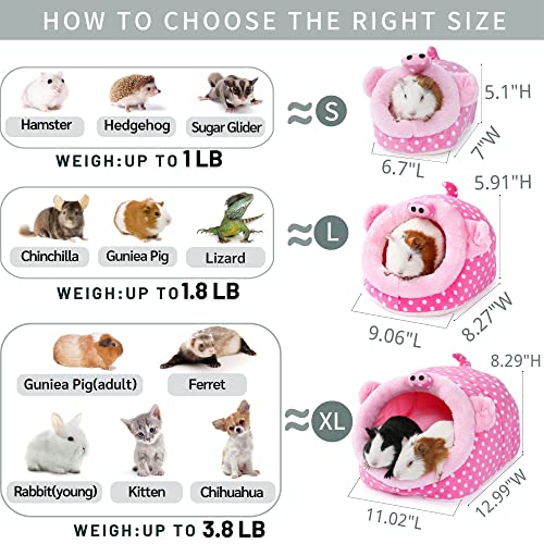 Animal Bed Guinea Pig Accessories Cage Habitat Toy Hideout House Washable(L,Pig) - color: 2-Pig, size: L