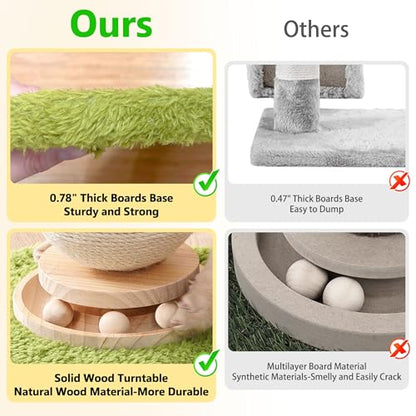 Cute Cat Scratching Post, Carrot Cat Scratcher Post with Durable Natural Wooden Turntable Toy and Catnip, 24'‘ H Carrot Shape Design Sisal Cat Tree Sisal Scratcher for Indoor Cats (Cloud Base) - color: Carrot