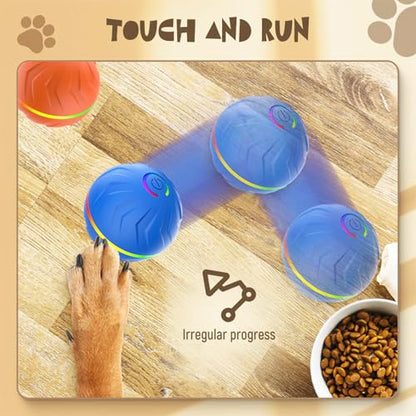 Interactive Dog Toys Dog balls, Automatic Moving Bouncing Rotating Interactive Dog Ball, Durable Motion Activated Automatic Rolling Ball Toys for Puppy Small Medium Large Dogs, Anti Boredom Dog Toys - color: Orange
