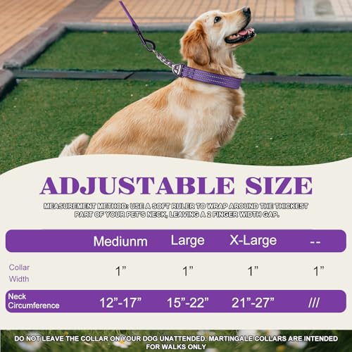 Reflective No-Pull Martingale Dog Collar with Chain - Cartoon Dog Pattern, Adjustable Anti Pull Training Collar for Medium, Large & XL Dogs (Large) - color: 13, size: L(Neck15"-22")