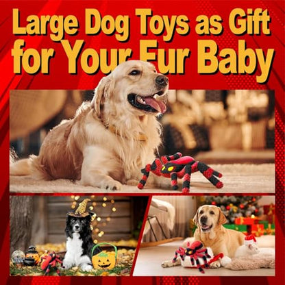 LEGEND SANDY Squeaky Dog Toys- Plush Dog Toys with Soft Fabric for Small, Medium, and Large Dogs Daily Companionship, Training Reward Gift - color: Red Spider