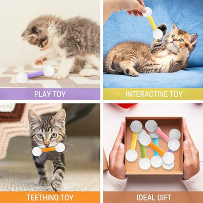 CiyvoLyeen Swabs Catnip Toys Set of 6 Soft Plush Kicker Toys - Interactive Kitty Kick Sticks for Cat Lovers Gift - Sturdy Teething Chew Toy - style: 6 Swabs