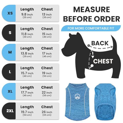 PETCARE Sun Protection Dog Shirts for Small Dogs Quick Dry Soft Stretchy Dog T-Shirts with Reflective Label Tank Top Sleeveless Vest Pet Clothes, Athletic Fabric, Navy, XS (Chest 13" Length 9.8") - color: Navy, size: XS ( Suggest 2-5 lbs)