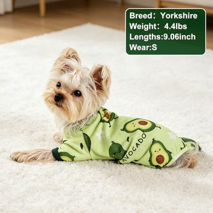 Dog Pajamas Pjs Spring Summer Dog Clothes for Small Dogs Girl - Boy - Medium - Size Dogs, Soft Stretchy Puppy Clothes Doggie Onesies Dog Cat Pet Jammies Outfit, Avocado Green - color: Avocado Green, size: X-Large（16-20 lb)