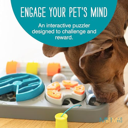 Messy Mutts Flip’n Slide Puzzler | Large | 16” x 13” Expert Level Puzzle Feeder for Dogs | Interactive Slow Feeder Puzzle for Food/Treats | Enrichment Dog Toy - size: Large