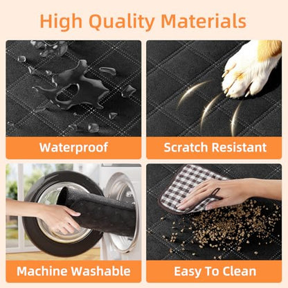 Simple Trending Dog Car Seat Cover, Back Seat Pet Bed Mat Protector Waterproof Bench Car Seat Cover, Nonslip Pet Car Bed Dog Hammock for Car, SUV, Truck
