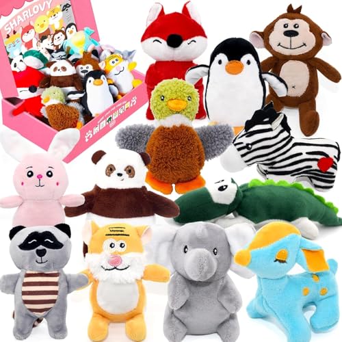 SHARLOVY Dog Squeaky Toys for Small Dogs,Stuffed Animal Puppy Toy,Cute Puppy Chew Toy for Dog Teething, for Small to Medium Dogs,Soft Plush Pet Toys Pack 12 in Gift Box - color: 12pack, size: Small