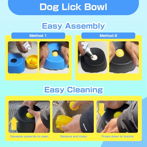 2026 Upgraded Slow Feeder Dog Bowl, Interactive Lick Bowl & Liquid Slow Feeder for All Dogs, 1.27 Cups Large Capacity Anti-Choke Pet Feeding Bowl for Water, Broth & Yogurt (1, Black) - color: Black