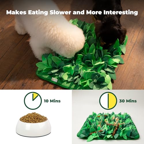 Puzzle Feeder Snuffle Mat & Slow Feeder for Dogs - Interactive Dog Puzzle Toys for Smell Training - color: Grass Green