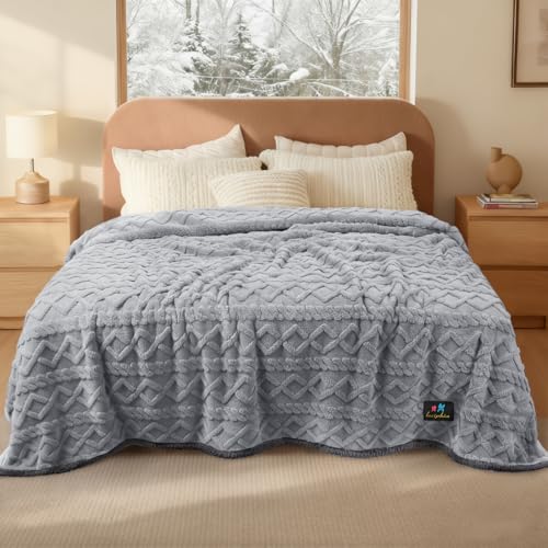 Luciphia Waterproof Pet Blanket, Liquid Pee Proof Dog Blanket for Sofa Bed Couch, Reversible Sherpa Fleece Furniture Protector Cover for Small Medium Large Dogs Cats, Light Grey Queen Size（90" x 82"） - color: Light Grey, size: Queen (90" x82")