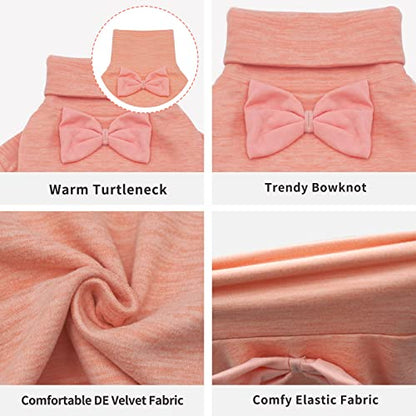 KYEESE Dog Coats Turtleneck Stretchy Pet Pjs Dog Sweater Super Soft Warm Material Dogs Pajamas with Bowtie Dog Onesie for Small Dogs Cold Weather Coat, Pink,L - color: 07# Pink, size: Large (15-22lbs)