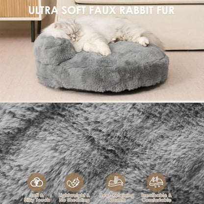 EHEYCIGA Dog Bed Medium Size Dog, Fluffy Small Dog Couch with Removable Washable Cover, Bolster Pet Sofa, Waterproof and Non-Slip, 30" x 30"x 8.5", Grey - color: Grey, size: 30"L x 30"W x 8.5"Th