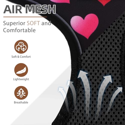 PUPTECK Soft Mesh Dog Harness and Leash Set Pet Puppy Cat Comfort Padded Vest No Pull Harnesses Valentine, Black&Pink, XS - color: Black&Pink, size: XS (NECK: 10", CHEST: 10"-14")