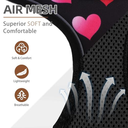 PUPTECK Soft Mesh Dog Harness and Leash Set Pet Puppy Cat Comfort Padded Vest No Pull Harnesses Valentine, Black&Pink, XS - color: Black&Pink, size: XS (NECK: 10", CHEST: 10"-14")