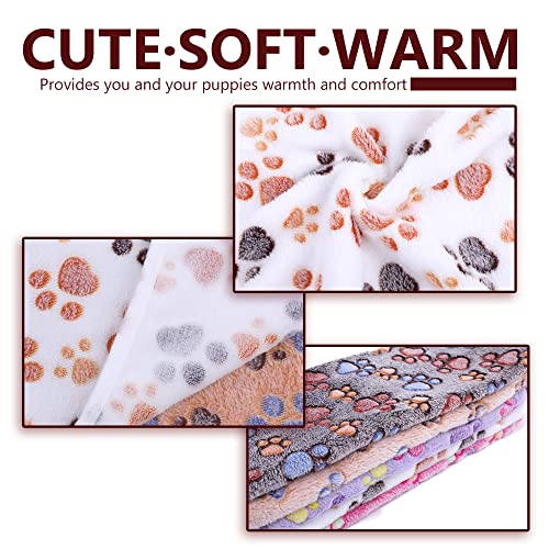 DOOVID Pet Blanket Soft Fluffy Fleece Flannel Blanket Dog Cat Cute Paw Print Pet Mat White Paw Medium(30''*20'') - color: White Paw, size: Medium(30''*20'')