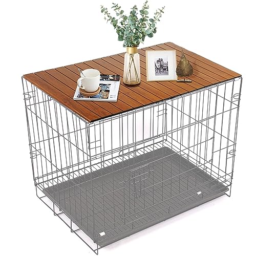 Pet Crate Table Topper – Foldable Wire Dog Kennel Topper Custom Pet Crate Table (L, for 42 inch Crate)