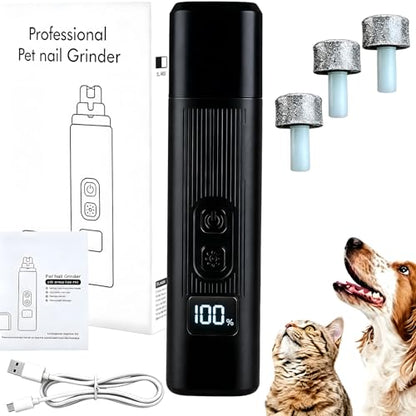 Dog Nail Grinder, Silent Groom Pro Pet Nail Grinder with 2-Speed LED Light, Low Vibration Rechargeable Electric Nail Grinder for Small Dogs & Cats