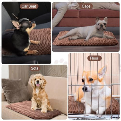 Drydiet 4 Pcs Self Heating Cat Pad Self Warming Cat Bed Dog Heating Pad Washable Thermal Pet Mat for Indoor Outdoor Pet 16 x 20 Inch Removable Non Slip(Coffee) - color: coffee