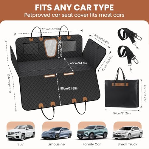 A-Pce 600D Heavy Duty Dog Car Seat Cover for Back Seat,2025 Upgraded Hard Honeycomb Bottom Back Seat Extender for Dogs- Holds 600lbs,Waterproof Scratch Proof Nonslip Dog Hammock for SUV