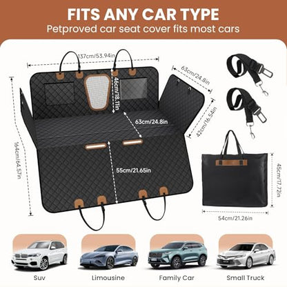 A-Pce 600D Heavy Duty Dog Car Seat Cover for Back Seat,2025 Upgraded Hard Honeycomb Bottom Back Seat Extender for Dogs- Holds 600lbs,Waterproof Scratch Proof Nonslip Dog Hammock for SUV