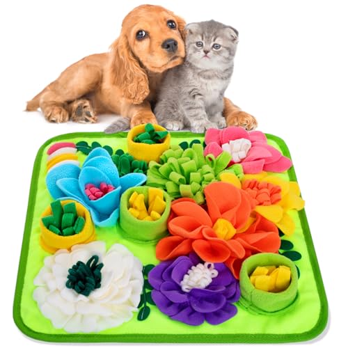 Snuffle Mat for Dogs, Sniff Mat Slow Feeding Mat for Small Pets Cats, Rabbits - Help Stress Relief and Training - Stimulate Your Pet's Foraging Skills! (Bright Green) - color: Bright Green