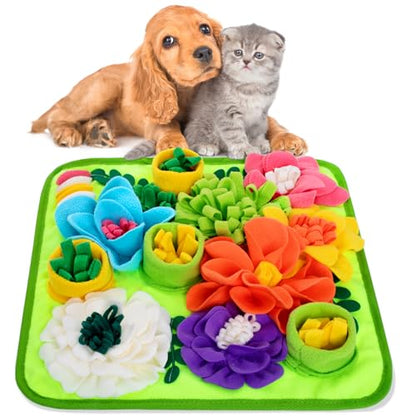 Snuffle Mat for Dogs, Sniff Mat Slow Feeding Mat for Small Pets Cats, Rabbits - Help Stress Relief and Training - Stimulate Your Pet's Foraging Skills! (Bright Green) - color: Bright Green