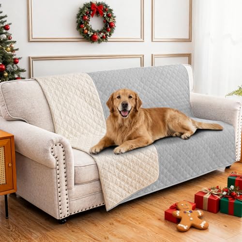 Waterproof Dog Bed Cover Pet Blanket, Soft Couch Cover for Dogs Washable, Non-Slip Dog Blanket Protect Furniture Couch Sofa Car for Puppy Large Dogs Cat (52x82 Inch, Light Grey) - color: Light Grey, size: 52" x 82" (Pack of 1)