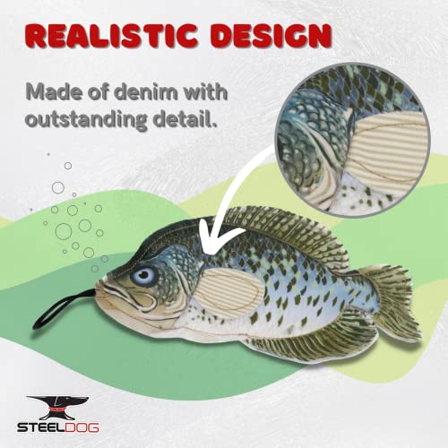 Steel Dog Crappie Realistic Fish Squeaker Dog and Cat Toy, Knotted Rope Fish Toy, No Stuffing Dog Chew Toys for Small, Medium, Large Breed - style: Crappie