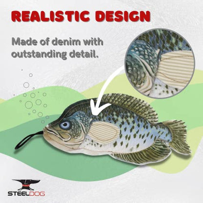 Steel Dog Crappie Realistic Fish Squeaker Dog and Cat Toy, Knotted Rope Fish Toy, No Stuffing Dog Chew Toys for Small, Medium, Large Breed - style: Crappie