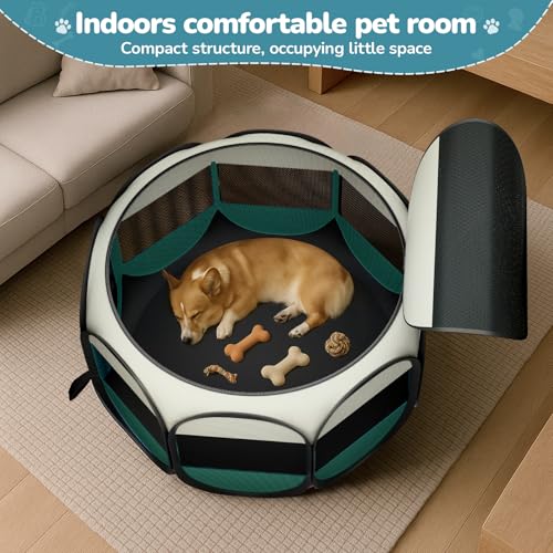 Foldable Pet Playpen for Cat Dog - Portable Cats Dogs Kennel Pop Up Dog Playpens, Medium Pets CrateTent Cage with Carrying Case for Outdoor Travel - style: M