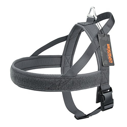 EXCELLENT ELITE SPANKER No Pull Dog Harness Padded Military Patrol Vest Adjustable Nylon Small Service Walking Dog Harness with Handle for Training Running(Grey-S) - color: Grey, size: S-(Chest 19.5-25.5")