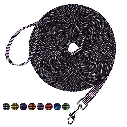 Hi Kiss Dog/Puppy Obedience Recall Training Agility Lead - 15ft 20ft 30ft 50ft 100ft Training Leash - Great for Training, Play, Camping, or Backyard(15ft,BL+PK) - color: S6.BL+PK, size: 15 Feet
